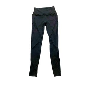 Alo Yoga Black High Rise High Waist Workout Athleisure Leggings Cutout Mesh Sm